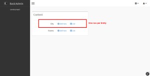 basicAdmin Entities list
